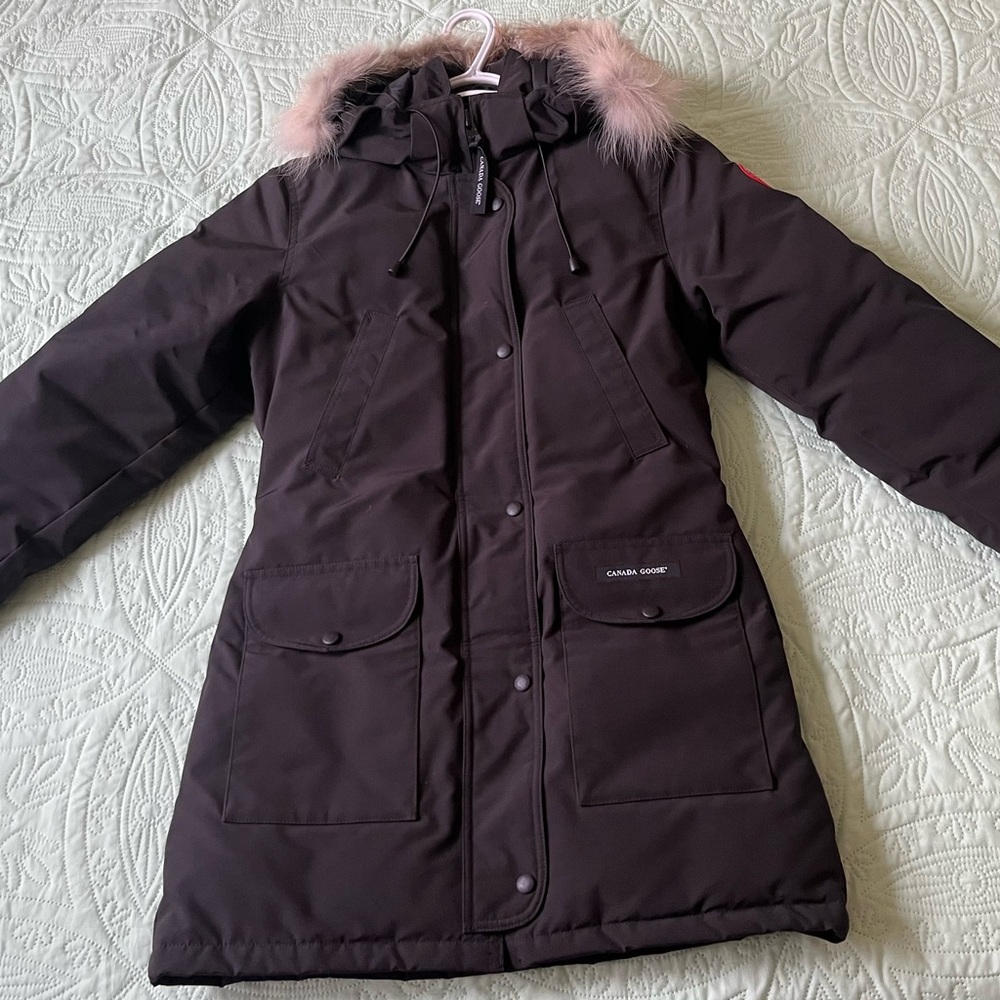 Authentic Canada Goose Trillium Parka – Black – Size S – Real Fur